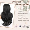 Mayouda Black Layered Wig With Curtain Bangs For Women Butterfly Haircut Long Layered Wavy Hair Wig 26Inch Straight Wig Synthetic Heat Resistant Wigs for Daily Party Use (26Inch, Natural Black#)