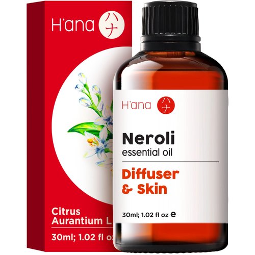 H’ana Neroli Essential Oil for Diffuser - 100% Natural Fragrance Neroli Oil for Skin - Neroli Essential Oil for Aromatherapy, Soap & Candle Making (1 Fl Oz)