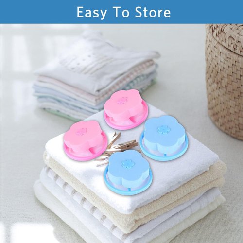 Lint Catcher for Laundry, Washing Machine Floating Lint Mesh Bag Floating Filter Net, Flower Shape Pet Hair Remover for Laundry, Reusable Household Hair Filter Washer Lint Trap Net Pouch, 4 Pieces
