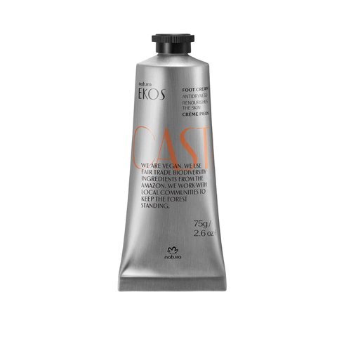 natura - Ekos Castanha Nourishing Foot Cream - Nourish & Soothe Dry Skin - Fast Absorbing - With Brazil Nut Oil to Deeply Moisturize - Vegan & Cruelty-Free - 2.6 oz (75g)