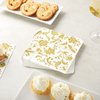 BLUE PANDA 100-Pack Decorative Floral Paper Napkins - Disposable White and Gold Napkins for Wedding Reception, Birthday, Anniversary Party Supplies (6.5x6.5 Inches)