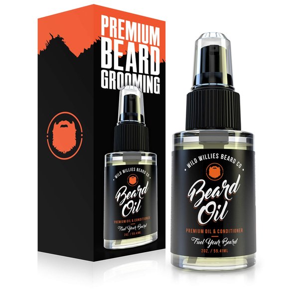 Wild Willies Premium Beard Oil & Conditioner Natural, Organic Ingredients & Essential Oils Promote Fast Beard Growth, Removes Itch & Dandruff - Deep Softener Treatment Restores Moisture - 2 Oz