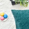 CaliTime Christmas Pack of 2 Cozy Throw Pillow Covers Cases for Couch Sofa Home Decoration Solid Dyed Soft Chenille 18 X 18 Inches Teal