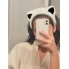 Huachi 2 Packs Cute Cat Spa Headband for Washing Face Makeup Skincare, Animal Headbands for Women Girls Trendy Stuff Gifts Soft Coral Fleece Facial Wash Hair Accessories (Beige+ Khaki)