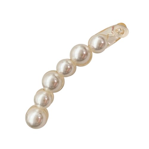 FRCOLOR Pearl and Fishtail Banana Clip, Jumbo Hair Clasps with Faux Pearls for Ponytail Styling
