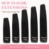 GOO GOO Sew in Hair Extensions Real Human Hair, Weft Hair Extensions Human Hair, 18A/613A Dark Blonde Highlighted Bleach Blonde 14 Inch-80g, Weft Bundles Straight Silky Remy Hair