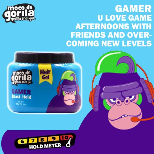 Moco de Gorila Gamer, Hair Styling Gel, Gives your Hairstyle a Long-Lasting Effect, Reactivate with Water, High Fixation, 3-Pack of 9.52 Oz Each, 3 Jars