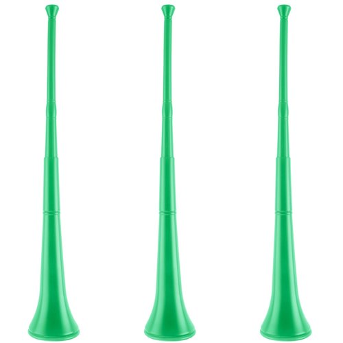 Cagemoga 3 Pieces Collapsible Stadium Horn 28 Inch Vuvuzela Stadium Horn Plastic Blow Horn Noisemakersfor Campus Sporting Events Sports Themed Party Supplies (Green)