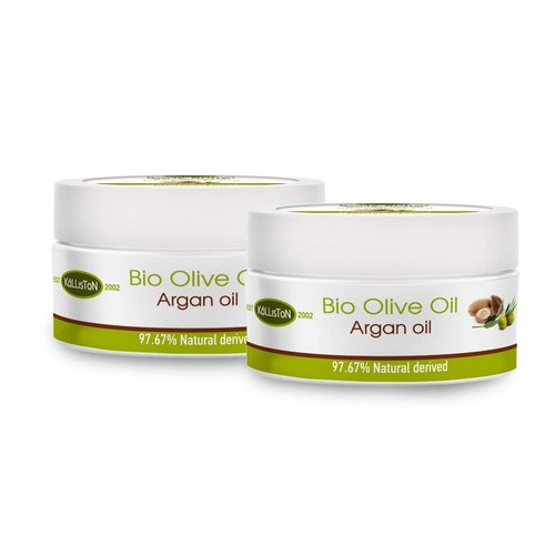 Kalliston, Organic Olive Oil Argan Oil, Anti Aging, Body Butter, Dermatologically Tested, Made in Crete, Greece, 2.54 oz Each, Pack of 2
