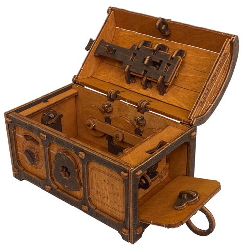 WOODEN.CITY Puzzle Box Treasure Chest - Assemble and Solve Riddles for a Unique Escape Room Experience - Wooden Clue Box Perfect Unique Gift Box - Made in EU