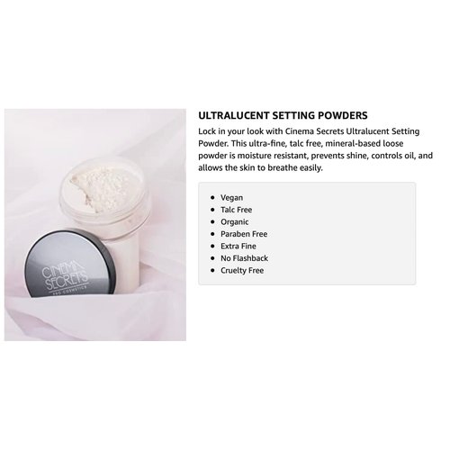 CINEMA SECRETS Pro Cosmetics Ultralucent Loose Setting Powder, Soft Custard
