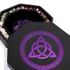 DND Dice Tray - Premium 8 Inch Dice Tray Dungeons and Dragons - Exquisitely Detailed Purple World Tree & Triquetra Design - Perfect RPG Dice Rolling Tray with D&D Dice Box Storage to Protect Dice