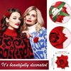 6 Pcs Rose Hair Clip Flower Hairpin Rose Flower Hair Clip Comb Flower Hairpin Rose Brooch Floral Clips Women Rose Flower Hair Accessories Wedding Hair Clip Flamenco Dancer for Women(Red)