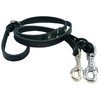 6 Way European Multifunctional Leather Dog Leash Braided, Adjustable Schutzhund Lead Black 42"-84" Long, 3/4" Wide (18 Mm)