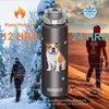 SERENGETI 24 Oz Water Bottle Stainless Steel with Spill Proof Lid - Double walled Vacuum Insulated water flask - Realistic 3D Print of your favorite dog (Rottweiler)