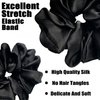 Silk Scrunchies,Elastic Bands Ponytail Holder Silk Satin No Damage, Soft Satin Scrunchies,Hair Accessories Hair Scrunchies Suitable for Women Girls for Thick Thin Fine Curly hair (Black)