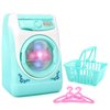 deAO Washing Machine Toy for Kids Dollhouse Furniture Pretend Play Household Appliance Realistic Sounds with Lights Laundry Play Set with Rotatable Roller for Boys Girls