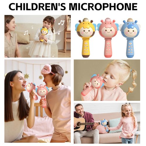 Vamosoun Kids Karaoke Machine,Children’s Karaoke Microphone, Birthday Gifts,Music Toys for Toddlers,Handheld Wireless Microphone,Kids Portable Bluetooth Speaker