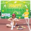 Avezano Tennis Happy Birthday Backdrop Banner Tennis Ball Happy Birthday Party Decorations for Teens Kids Sports Theme Tennis Lovers Birthday Party Supplies 70.8 x 43.3 Inch