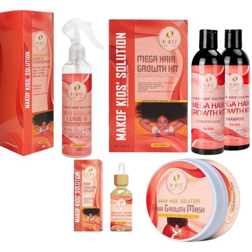 MAKOF HAIR GROWTH MASK FOR KIDS, With Castor Oil and Coconut oil, moisturize, promote hair growth, repair, 200ml, 100% Vegan