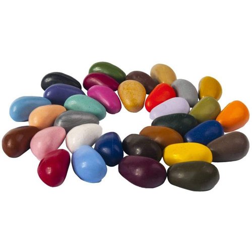 Crayon Rocks, Crayons in a Rock Shape, 32 Count, Tripod Grip Made For Handwriting Development in Kids and Toddlers, Fun & Educational, Creative Activity, Comes in a Muslin Bag - 32 Colors