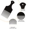 6 Pieces Plastic Wide Hair Pick Comb, 6.5 Inch Smooth Hair Pick Comb, Afro Hair Comb, Hairdressing Styling Tool for Natural Curly Hair (Black)