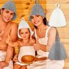 JaGely 2 Pcs Sauna Hat Vaporarium Hat Sauna Wool Hat Russian Banya Cap for Men Women Bath Accessories (Gray,White)