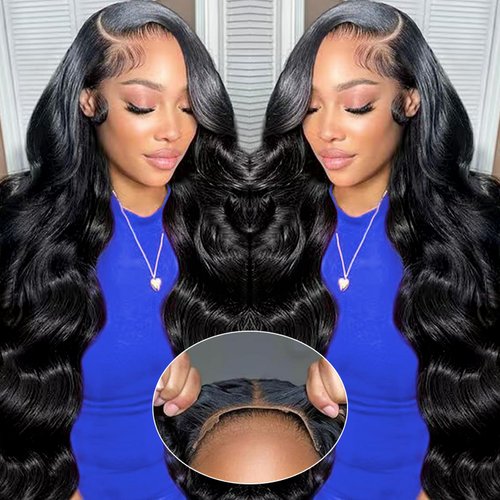 Turuwu 26Inch Wear and Go Glueless Wigs Human Hair Pre Plucked Pre Cut 180% Density 5x5 HD Lace Closure Wigs Human Hair Body Wave Lace Front Wigs Human Hair for Women Natural Color