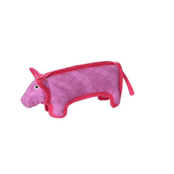 DURA FORCE - Durable Woven Fiber - Pig- Squeakers - Multiple Layers. Made Durable, Strong & Tough. Interactive Play Dog Toy (Tug, Toss & Fetch). Machine Washable & Floats (2 Pack)