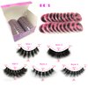 Ellazzle False Eyelashes 20 Pairs Mink Eyelashes Wispy Lashes 15mm Natural Looking Eyelashes(H1)