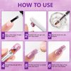 XIFEPFR Poly Gel Slip Solution, 120ml Slip Solution for Polygel Nails Anti-stick Poly Extension Gel Liquid Slip Solution Set with Dual-Ended Brush&Glass Cup Easy DIY Poly Gel Nail Art, Gifts for Women