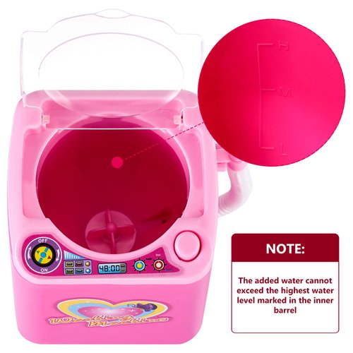 Hsei Mini Makeup Brush Cleaner Device Plastic Electric Automatic Washing Machine Sponge Cleaning Toy for Girls Ladies