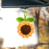 Jeffdad Handmade Sunflower Car Rear View Mirror Hanging Accessories Ornaments Cute Women's Car Interior Decorations Automotive Interior Aesthetic Gifts