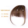 Faux Bangs Hair Clip with Hair Roller,Hair Wispy Bangs Clip in Hair Extensions,French Bangs,Clip on Air Curved Bangs for Women Daily Wear (Dark brown)