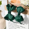 DEEKA 2 PCS 4" Dark Green Bow Headband Grosgrain Ribbon Hair Bows for Toddlers Hair Band Accessories for Little Girls Kids Set of 2 -Dark Green