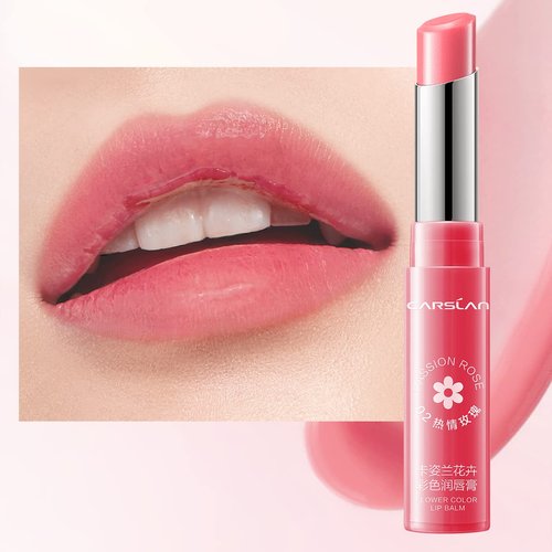 CARSLAN Rose Moisturizing Lipstick Nutritious Lip Balm - Longlasting Repair Dry Chapped Lip, 02, 1 count