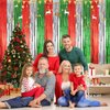 YUKL Red Green Silver Christmas Backdrop Curtains 2Pack Christmas Decorations Fringe Curtains Tinsel Backdrop Streamers Party Decorations for Christmas Party Decorations Indoor Outdoor Party Supplies