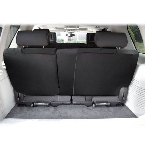 FH Group Car Seat Cover for Back Seat Cloth - Universal Fit Rear Seat Covers for Cars with Rear Split Bench, Car Seat Protector for Dogs and Kids, Car Interior Accessories for SUV, Sedan and Van Black