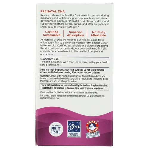 Nordic Naturals Prenatal DHA, Strawberry - 90 Soft Gels - 830 mg Omega-3 + 400 IU Vitamin D3 - Supports Brain Development in Babies During Pregnancy & Lactation - Non-GMO - 45 Servings
