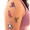 Premium Bird Temporary Tattoos, Party Favors: Hummingbird, Owls, Parrot, Flamingo, BlueJay, Cardinal