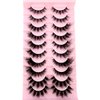 New Mix 10Pairs Natural Long Lashes 5D Fluffy Cat Eye Lashes Wispy Volume And Soft False Eyelashes Makeup Extensions Fake Lashes (10PairsMix-510)