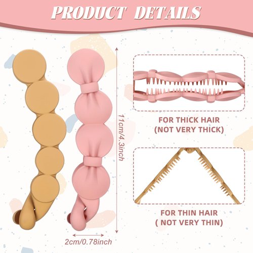 Ceenna 10 Pcs Bow Oval Banana Clips Christmas Hair Matte Vintage Banana Hair Clips Flower Banana Hair Holder Medium Banana Strong Hold Ponytail Clip for Women Girls long Thick Curly(Oval)