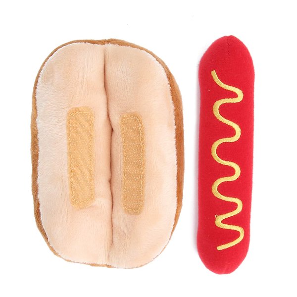 SALUTUY Food Shape Stuffed Toy, Hot Dog‑Shaped Convenient and Practical Soft Plush Dog Toy for Cats for Dog's