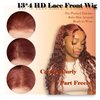 ijoy Reddish Brown Lace Front Wigs Human Hair Pre Plucked 13x4 Copper Brown Straight Lace Front Wigs Human Hair 180 Density Glueless Wigs Human Hair with Baby Hair For Women 14 Inch