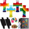 Silipull 24 Sets Cross Crafts DIY Christmas Religious Magnets Cross Sticky Boards with Tissue Paper Beads Pompoms Make Your Own Cross Craft Christian Gift for Kids Sunday School Bible School Church
