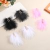 QXUJI 6PCS Feather Hair Clips, Non-Slip Hair Barrettes Accessory for 1920s Costume, Flapper Hairpins, for Women Girls Cosplay Show, Dancing Party, Classic Dress Up (Black, White, Pink)