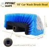 FutureNavi 10" Car Wash Brush 5-Sided Head with Soft Detailing Bristle for Cleaning Exterior, Wash Equipment for Truck, SUV, RV, Camper, Deck Boat, Van, Home Washing, Two-in-one Colors: Blue and Gray.