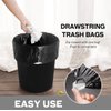 2 Gallon 120 Counts Strong Drawstring Trash Bags Garbage Bags by RayPard, Small Trash Bin Liners for Home Office Kitchen Bathroom Bedroom, Black