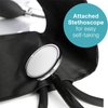 HealthSmart Manual Blood Pressure Monitor, Self Taking Blood Pressure Kit, With Standard Cuff Size 10-14 Inches with Attached Stethoscope, Black, Adult