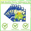 Rakuto Pickleball Party Plates Supplies - 96PCS Pickleball Player Themed Disposable Paper Plates Forks Napkins Tableware Set Pickleball Sports Baby Shower Birthday Party Decorations(24 Guests)